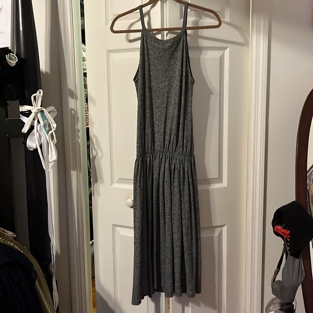 Three sunny dresses: NWT Black JCrew, Grey knit Gap, Marled Agnes B Sundresses - Picture 12 of 15